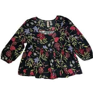 Anthropologie Dolan Cherie floral print babydoll blouse, size medium